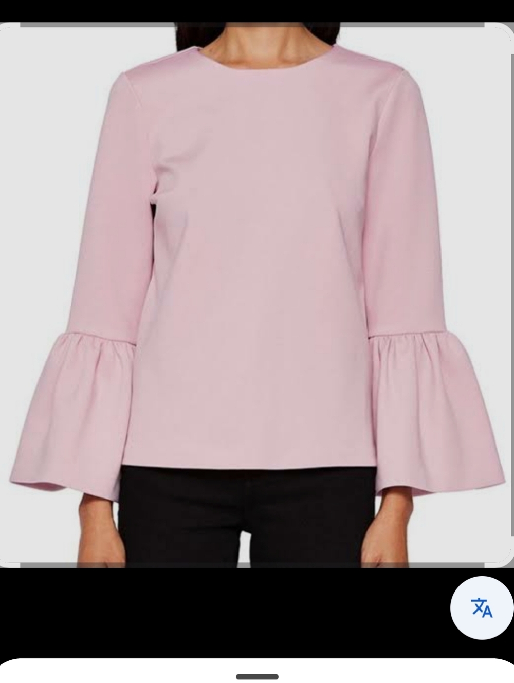 Ted Baker Soft Pink Bell Sleeve  Lolare Top Blouse Ted Size 4  (US) XL